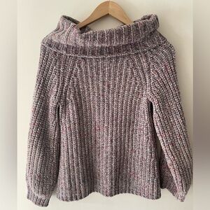 525 America Chenille Cowl Neck Multicolor Chunky Knit Sweater